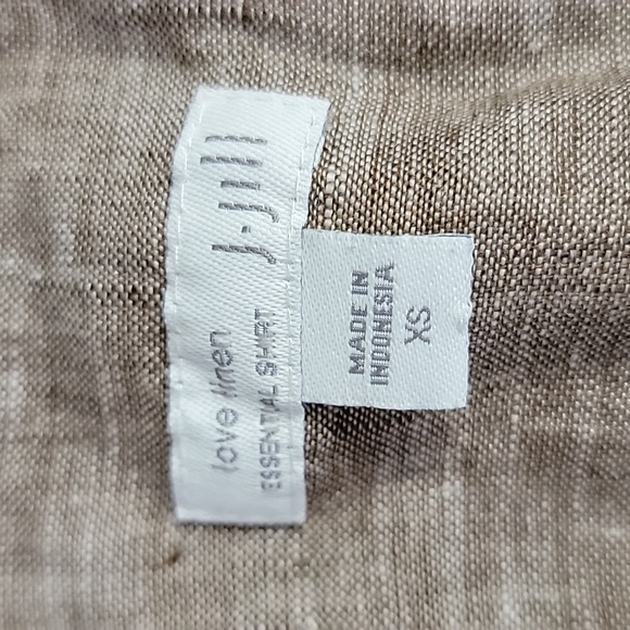 J. Jill Love Linen Long Sleeves Essential Shirt, Brown, Size XS, Pre-owned EUC - Picture 4 of 10